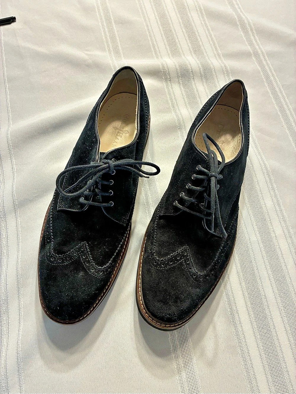 Cole Haan Original Black Wingtip suade Oxfords US 12 men’s